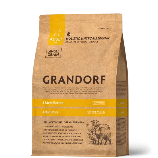 Grandorf Sensitive Care Holistic 4 Meat & Brown Rice Adult Mini Breeds