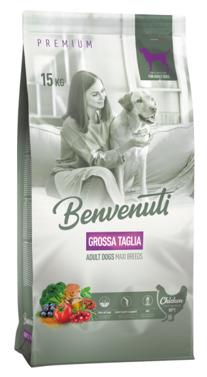 Сухий корм для собак Benvenuti GROSSA TAGLIA. Для дорослих собак ВЕЛИКИХ порід.