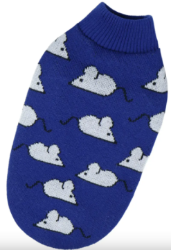 Свитер для кошек вязаный DogsBomba Мышки синий