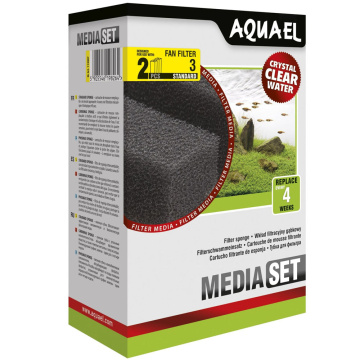 Губка Aquael Media Set Standard 2 шт для внутрішнього фільтра Aquael Fan-3 Plus