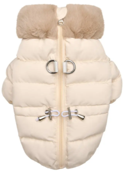 Курточка теплая для собак MARSHMALLOW QUILTED JUMPER Puppia Беж