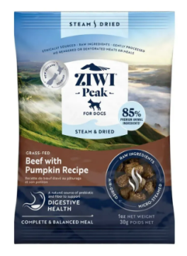 Повнораціонний сухий корм для собак Ziwi Peak Steam Dried Beef with Pumpkin Recipe Яловичина з гарбузом