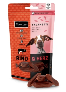Натуральные сушеные колбаски для собак Chewies Salametti Говядина с сердцем для любого возраста
