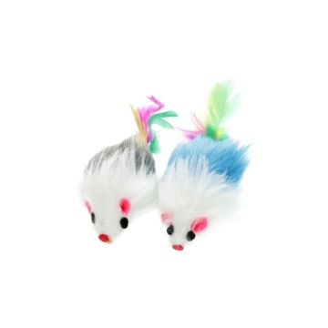 HIPPIE PET Игрушка для котов Мышки с перьями пушистые разноцветные