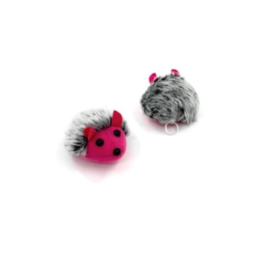 HIPPIE PET Игрушка для котов Вибрирующая мышка серо-розовая
