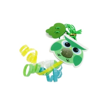 HIPPIE PET Игрушка для котов Сова с веревкой зеленая