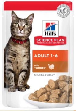 Влажный корм Hill's Science Plan Adult Cat, для кошек, с индейкой