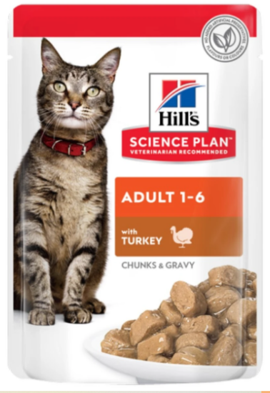 Влажный корм Hill's Science Plan Adult Cat, для кошек, с индейкой