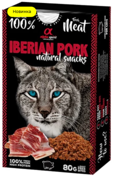 ALPHA SPIRIT Cat Iberian Pork Natural Snacks Напіввологі ласощі для дорослих котів всіх порід з іберійською свининою