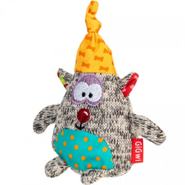 Игрушка для собак Медведь с пищалкой GiGwi Plush, текстиль, 10 см