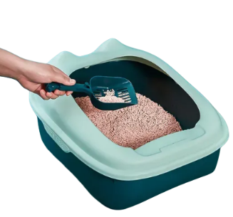 Туалет для котів з лопаткою Derby Plastic Cat Litter Box, green