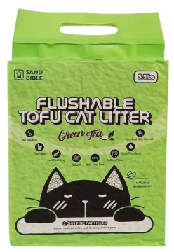Наполнитель для кошачьего туалета Sand Bible Flushable Tofu Зеленый чай 