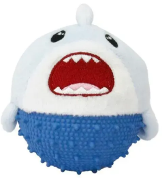 Игрушка для собак MISOKO круглая акула, плюш, синяя