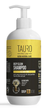 Шампунь для глибокого очищення шкіри та шерсті собак і котів Tauro Pro Line Ultra Natural Care Deep Clean Shampoo