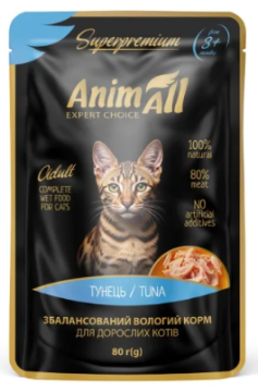 Вологий корм AnimAll для котів, тунець