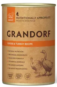 Влажный корм для взрослых собак Grandorf GOOSE & TURKEY RECIPE с мясом гуся и индейкой