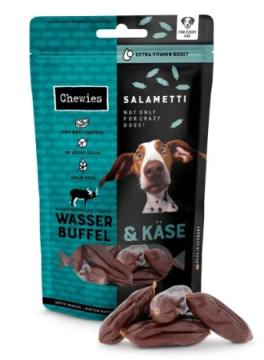 Натуральные сушеные колбаски для собак Chewies Salametti Буйвол и сыр для любого возраста