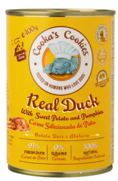 Натуральний вологий корм для собак Cooka's Cookies 91% Качка з гарбузом та бататом