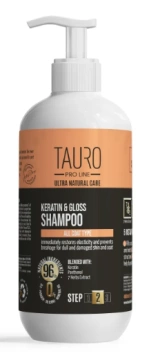 Кератиновый шампунь для шерсти собак и кошек TAURO PRO LINE Ultra Natural Care Keratin & Gloss Shampoo