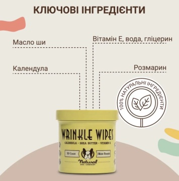 Natural Dog Company Wrinkle Wipes Серветки для складочок