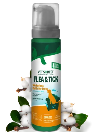 VET`S BEST Flea&Tick Waterless Dog Bath Cottonspice