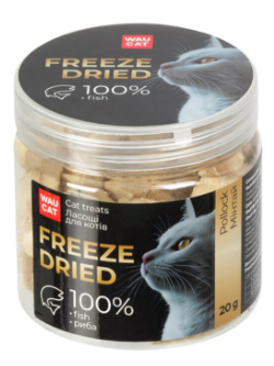 Лакомство для кошек WAUCAT Treats Freeze dried Минтай