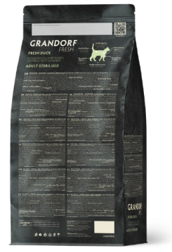Grandorf FRESH DUCK & SWEET POTATO ADULT CAT STERILISED - Сухой корм для стерилизованных кошек утка с бататом