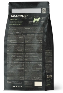 Grandorf FRESH DUCK & SWEET POTATO ADULT CAT STERILISED - Сухой корм для стерилизованных кошек утка с бататом