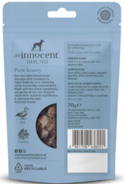 Ласощі для собак The Innocent Hound Ковбаски з Качки шматочками