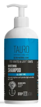 Отбеливающий шампунь TAURO PRO LINE Ultra Natural Care Whitening Shampoo для собак и кошек с белой и светлой окраской шерсти