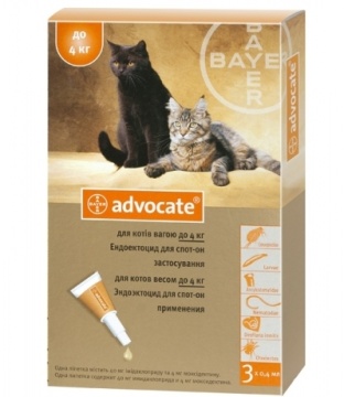 Капли Bayer Advocate для кошек до 4 кг