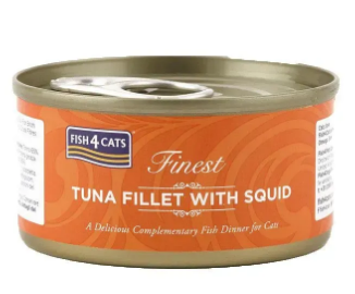 Натуральный влажный корм для кошек Fish4Cats Finest Филе тунца с кальмаром 