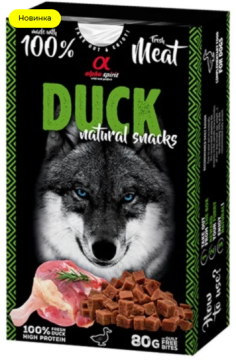 ALPHA SPIRIT Dog Duck Natural Snacks Напіввологі ласощі для дорослих собак всіх порід з качкою