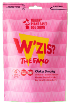 Веганское зубное лакомство для собак в Pouch с тыквой и сладким картофелем Dental Smoky Fang W'ZIS
