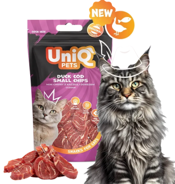 Ласощі для котів Uniq PETS CAT SNACKS MIMI Міні чіпси з качки та тріски