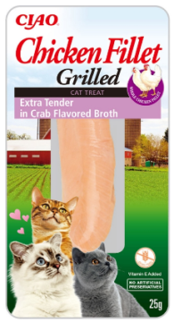 Лакомство для кошек INABA "Grilled" нежное куриное филе на гриле в бульоне из краба