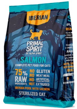 Полнорационный корм для кошек PRIMAL SPIRIT IBERIAN SALMON CAT FOOD с иберийской свининой и лососем