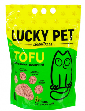 Наполнитель Lucky Pet с тофу для кошачьего туалета, с ароматом клубники