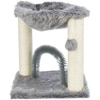 Когтеточка для кошек Trixie Дерево Baza со щеткой сизаль/плюш серый, 41*41*50 см