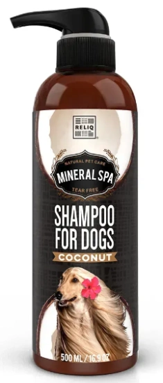 Минерал-спа шампунь RELIQ Mineral Spa Coconut Shampoo для собак с экстрактом кокоса и ванили 