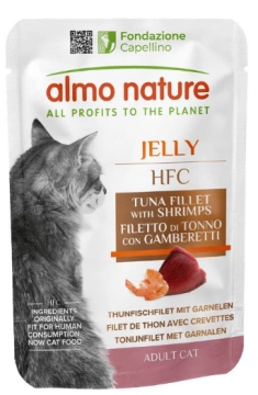 Пауч Almo Nature HFC Cat Jelly, тунец и креветки