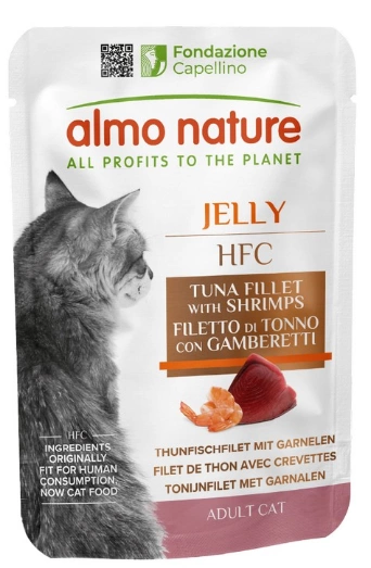 Пауч Almo Nature HFC Cat Jelly, тунец и креветки