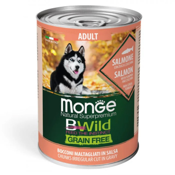 Консерва для собак Monge Dog Bwild Grain Free Adult Лосось тыква цуккини