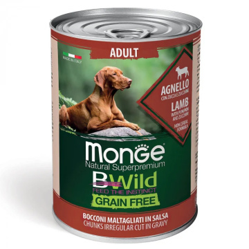 Консерва для собак Monge Dog Bwild Grain Free Adult Ягненок, Тыква, Цукини