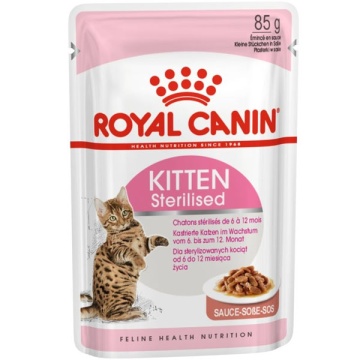 Консервированный корм кусочками для стерилизованных котят  Royal Canin Sterilised Kitten в соусе