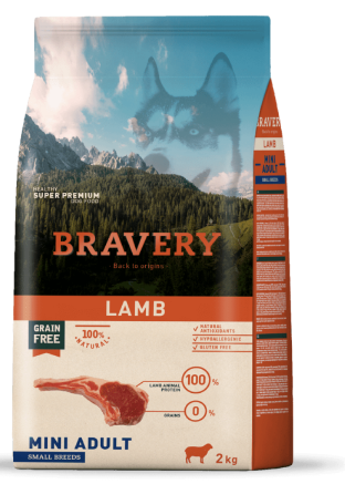 Сухий корм для собак дрібних порід BRAVERY Lamb Mini Adult з ягням