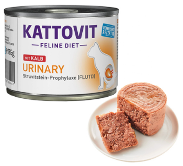 Полнорационный беззерновой влажный лечебный корм Kattovit Veterinary Urinary Veal КАТТОВИТ УРИНАРИ ТЕЛЯТИНА для кошек с заболеваниями нижних мочевыводящих путей
