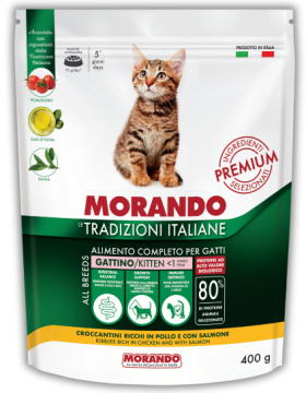 Сухой корм для котят Morando Tradizioni Kitten с курицей и лососем 