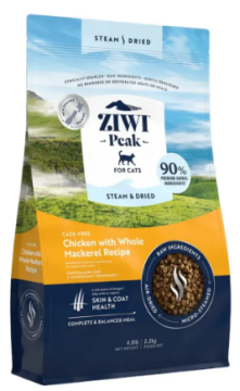Повнораціонний сухий корм для котів Ziwi Peak Steam Dried Chicken with Whole Mackerel Recipe Курка зі скумбрією