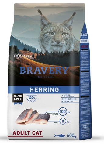 Сухой корм для кошек BRAVERY Herring Adult Cat с селедкой